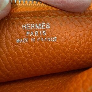 Hermes Orange Leather Wallet